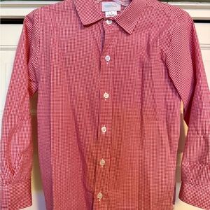 Red Gingham Button-Up Shirt